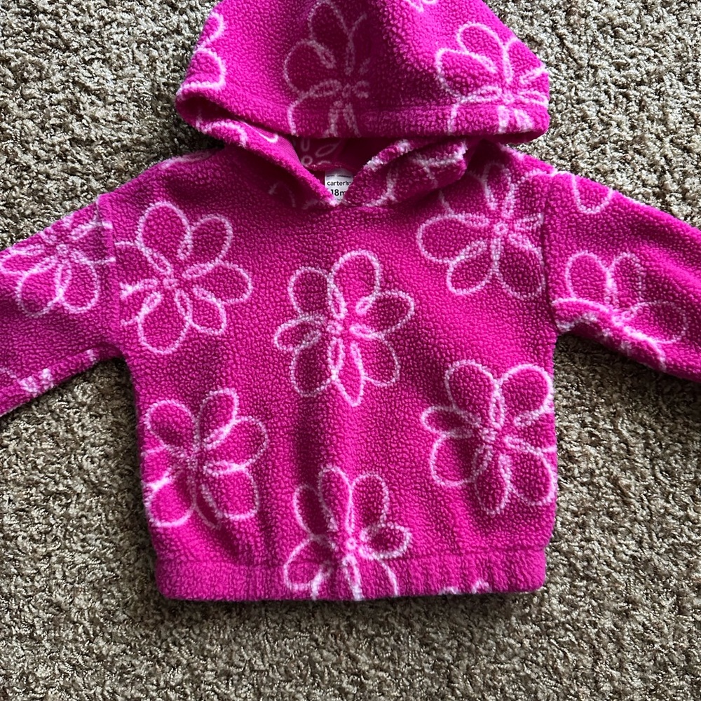 Pink Floral Hooded Sweater